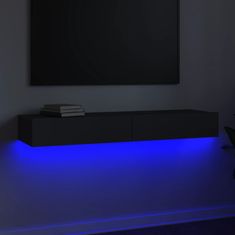 Vidaxl TV skrinka s LED svetlami sivá 120x35x15,5 cm