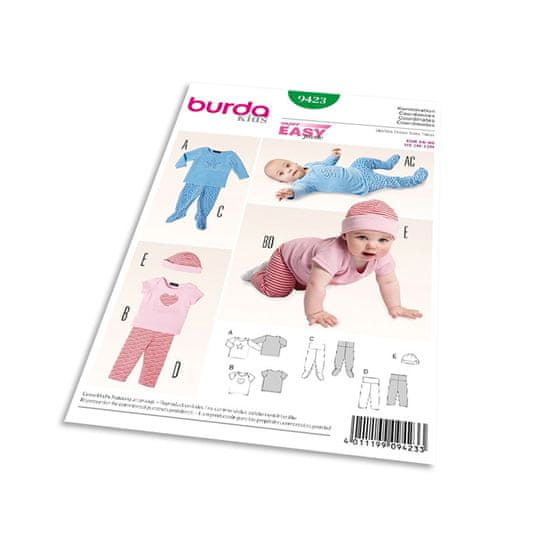 Burda Strih Burda 9423 - Detské tričko, legíny, polodupačky, čiapky