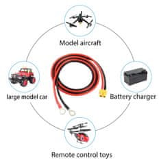 YUNIQUE GREEN-CLEAN XT60 A O Ring koncový kábel, XT60 female O Ring konektorový kábel, s kremíkovým drôtom 1Mt 12AWG, pre RC Lipo batériu FPV Drone Racing (1Mt)