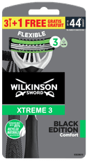 Wilkinson Sword Xtreme3 Black Edition Comfort pánsky jednorazový holiaci strojček 3+1 ks