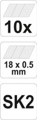YATO Ostrie lomené náhradné 18 x 0,4mm 10 ks