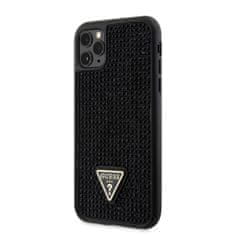 Guess  Rhinestones Triangle Metal Logo zadný kryt pre iPhone 11 Pro čierny