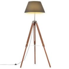 Vidaxl Lampa na statíve medovo-hnedá a čierna 141 cm teakový masív