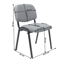 KONDELA Kancelárska stolička, sivá, ISO 2 NEW