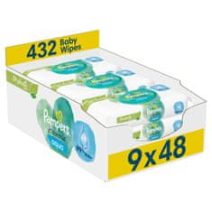 Pampers Harmonie Aqua Plastic Free Vlhčené obrúsky 9 x 48 ks