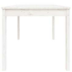 Vidaxl Záhradný stolík biely 121x82,5x76 cm borovicový masív