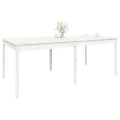Petromila vidaXL Záhradný stolík biely 203,5x100x76 cm borovicový masív