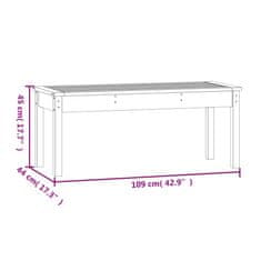 Petromila vidaXL Záhradná lavica čierna 109x44x45 cm masívna borovica