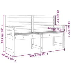 Petromila vidaXL Záhradná lavica 159,5x48x91,5 cm masívna borovica