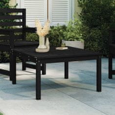 Vidaxl Záhradný stolík čierny 82,5x82,5x45 cm borovicový masív