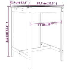 Petromila vidaXL Záhradný stolík medovohnedý 82,5x82,5x110 cm borovicový masív