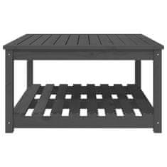 Vidaxl Záhradný stolík sivý 82,5x82,5x45 cm borovicový masív