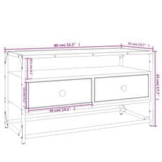 Vidaxl TV skrinka sivý dub sonoma 80x35x45 cm spracované drevo