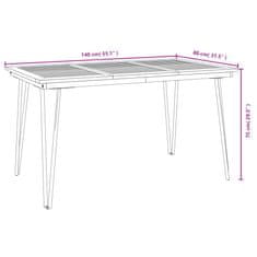 Petromila vidaXL Záhradný stôl so sponkovými nohami 140x80x75 cm akáciový masív