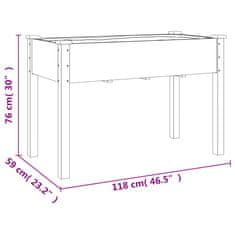 Petromila vidaXL kvetináč s vložkou 118x59x76 cm jedľový masív