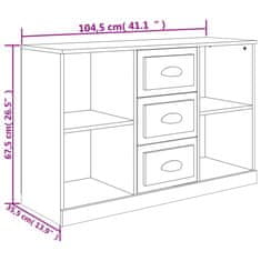 Vidaxl Komoda betónovo sivá 104,5x35,5x67,5 cm kompozitné drevo