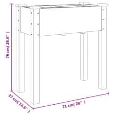 Petromila vidaXL Kvetináč s vložkou hnedý 71x37x76 cm jedľový masív