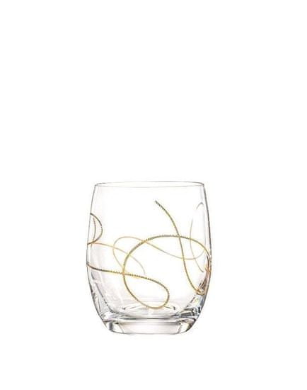 Crystalex Bohemia Crystal Pohár na whisky String 300ml - zlatá (set po 2 ks)