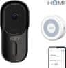 iGET iGET HOME Doorbell DS1 Black + CHS1 White - WiFi bateriový videozvonek, set s reproduktorem, CZ app