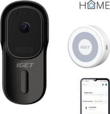 iGET iGET HOME Doorbell DS1 Black + CHS1 White - WiFi bateriový videozvonek, set s reproduktorem, CZ app