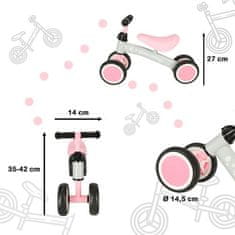 KIK KX4746 Trike Fix Štvorkolieskové odrážadlo ružovo-šedé