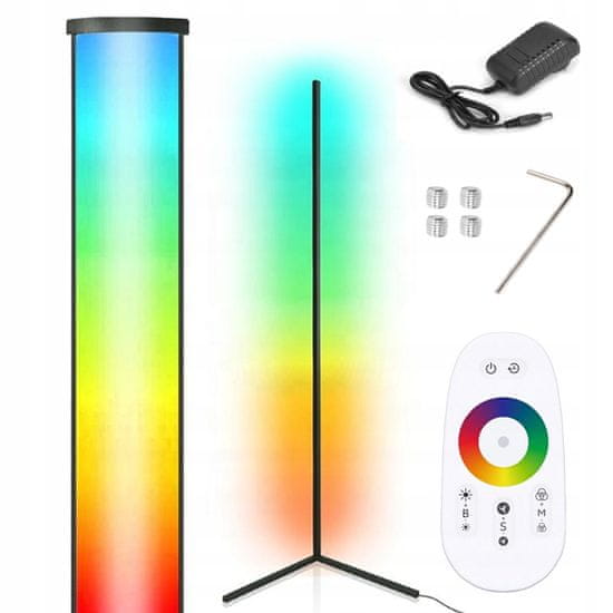 MUVU STOJACA LAMPA, ČIERNA, RGB + SADA DIAĽKOVÉHO OVLÁDANIA