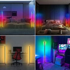 MUVU STOJACA LAMPA, ČIERNA, RGB + SADA DIAĽKOVÉHO OVLÁDANIA