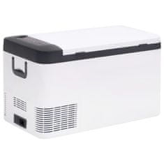 Vidaxl Chladiaci box s rukoväťou a adaptérom čierno-biely 25 l PP a PE