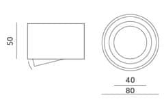 LUMILED Prisadené okrúhle halogénové svietidlo AMAT-S 50mm čierna pohyblivá trubica