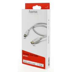 HAMA kábel USB-C 2.0 typ C vidlica - C vidlica, 1,5 m, biela