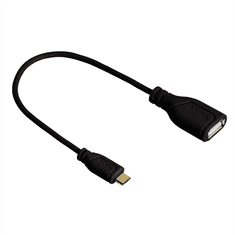 HAMA micro USB OTG redukcia Flexi-Slim, obojstranný konektor, 15 cm, čierna