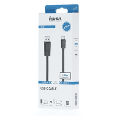 HAMA USB-C 3.2 Gen1 kábel typ AC 0,75 m, čierny