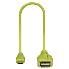 HAMA micro USB OTG redukcia Flexi-Slim, obojstranný konektor, 15 cm, zelená