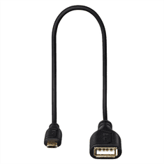 HAMA micro USB OTG redukcia Flexi-Slim, obojstranný konektor, 15 cm, čierna