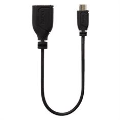 HAMA micro USB OTG redukcia Flexi-Slim, obojstranný konektor, 15 cm, čierna