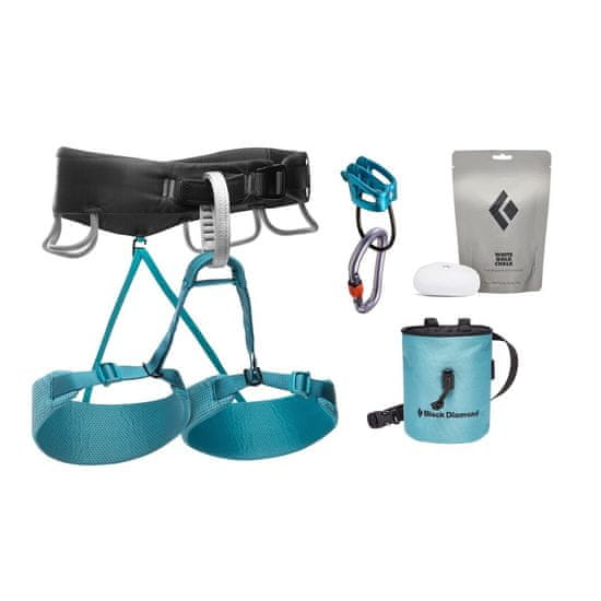 Black Diamond Lezecký set Black Diamond W Momentum Harness Package Aqua Verde