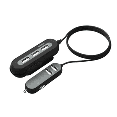 HAMA káblová USB nabíjačka do vozidla 2+3, AutoDetect, 10 A, 2 m