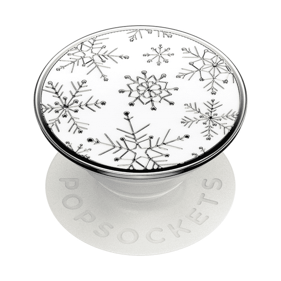 PopSockets PopGrip Gen.2, Enamel Snow Metal, snehové vločky, smaltovaný povrch