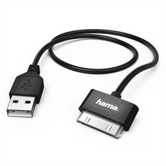 HAMA MFI USB 2.0 kábel pre Apple, 30pinový, 1m, čierny