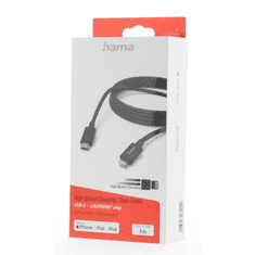 HAMA MFI USB-C Lightning nabíjací/dátový kábel pre Apple, 3 m