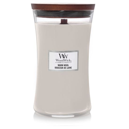 Woodwick WARM WOOL - Veľká sviečka 609g