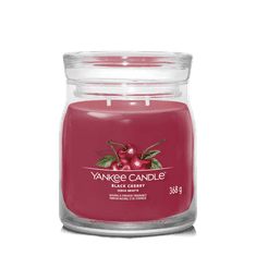 Yankee Candle BLACK CHERRY - Stredná sviečka Signature 368g