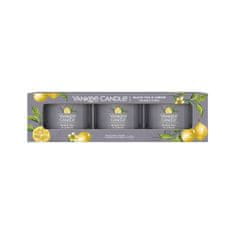 Yankee Candle BLACK TEA & LEMON - 3pack sviečka v skle