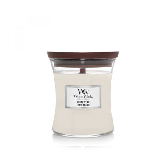 Woodwick WHITE TEAK - Malá sviečka 85g