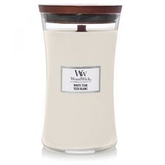 Woodwick WHITE TEAK - Veľká sviečka 609g