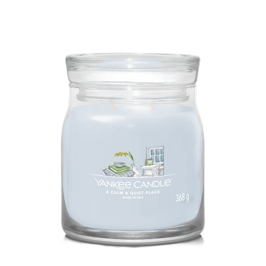 Yankee Candle A CALM & QUIET PLACE - Stredná sviečka Signature 368g