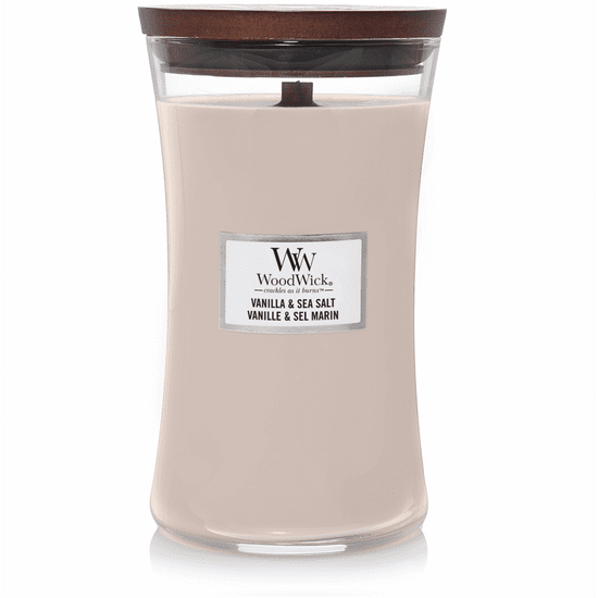 Woodwick VANILLA & SEA SALT - Veľká sviečka 609g