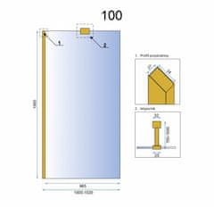 REA Zástena walk-in Aero Gold 100 REA-K8440 - Rea