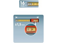 Extol Premium Meter zvinovací s odčítacím okienkom, 3m, š. pásku 16mm