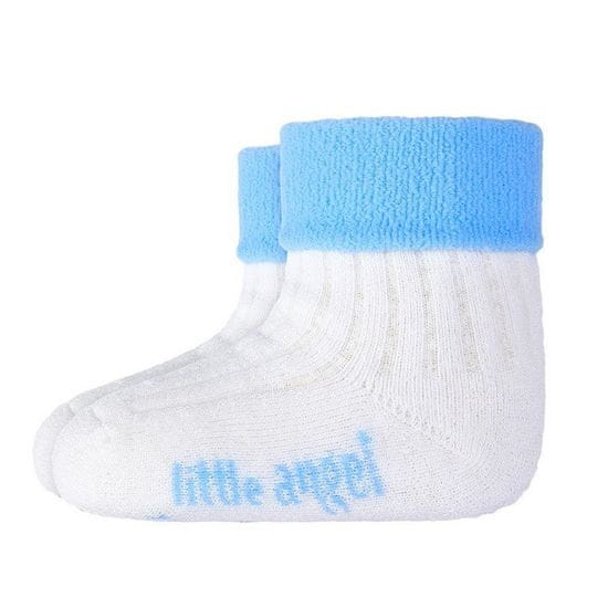 Little Angel Ponožky froté Outlast - biela/sv.modrá